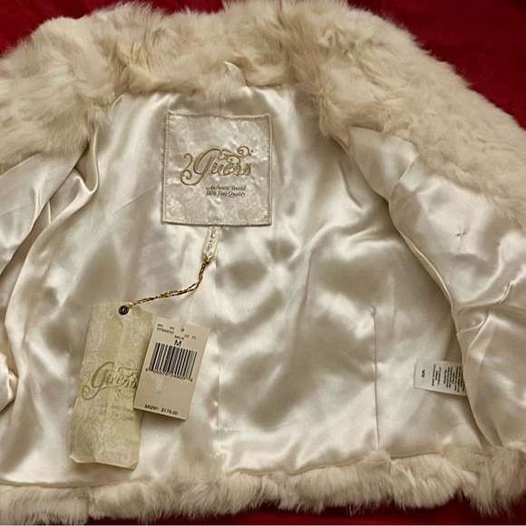 NWT…Vintage Guess Rabbit Fur evening jacket , white /size:M - Picture 4 of 11